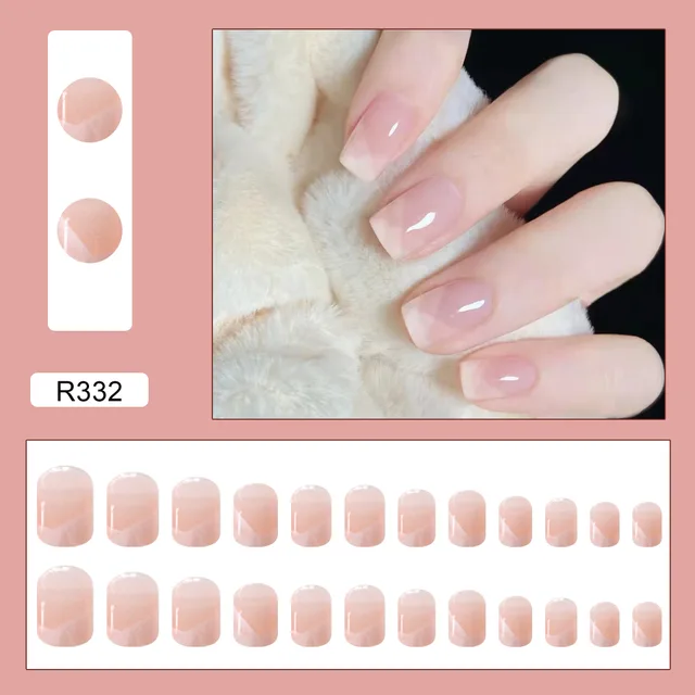 Wearable Mesh Oblique French Style Gentle Bare Color Nail Stick Picture Color - Shop at LoveMi
