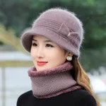 Fashion Velvet Padded Warm Wool Hat - Taro-Free Size Hat - View 1