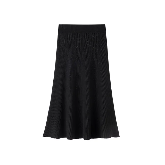 Women's Autumn And Winter Mid length Half length New Pleated Skirt Black - Shop at LoveMi