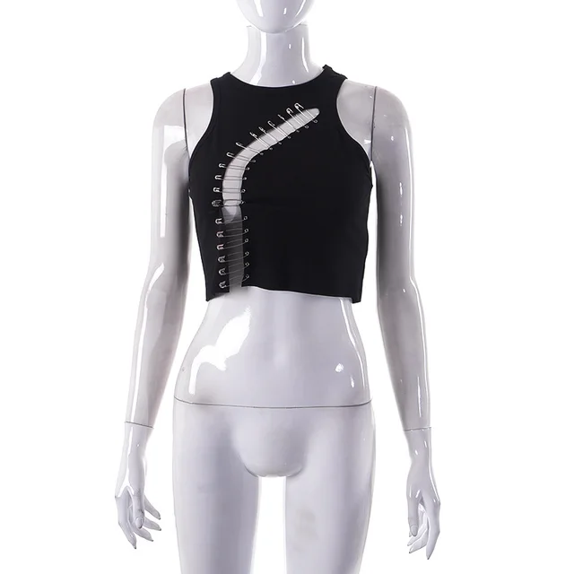 Round Neck Slim Irregular Fashion Short Sleeve Black - Shop at LoveMi