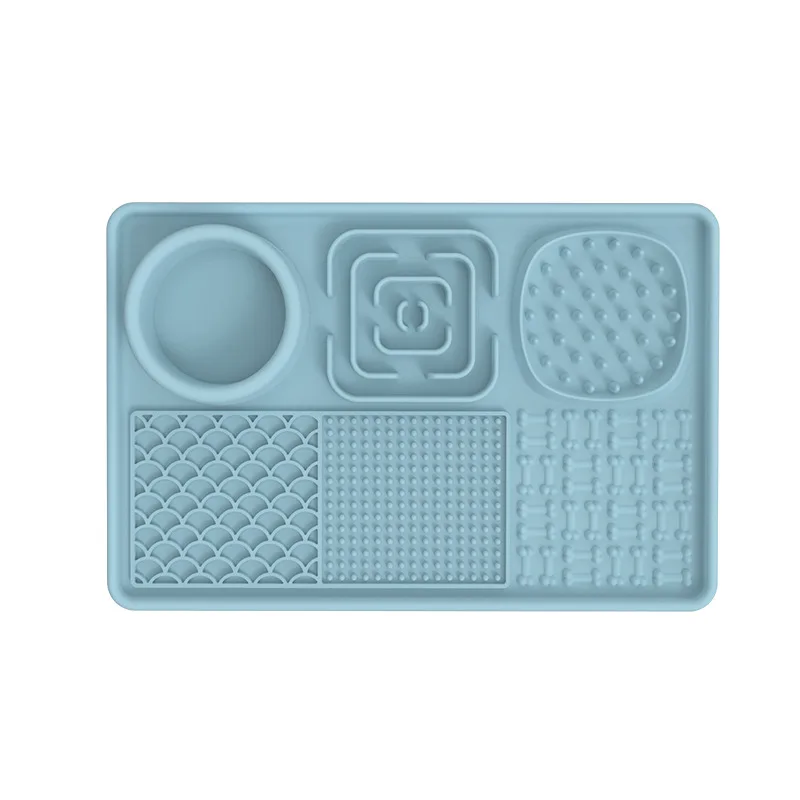 Dog Slow Food Mat Sucker Blue Rectangle - Shop at LoveMi