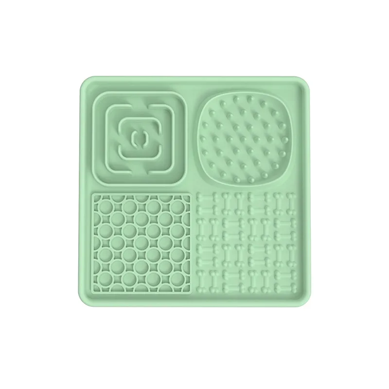 Dog Slow Food Mat Sucker - Green Square