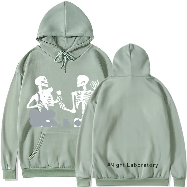 Night Laboratory Korean Style Versatile Personality Hoodie Bean Green - Shop at LoveMi