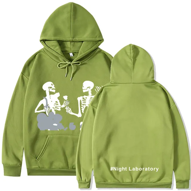 Night Laboratory Korean Style Versatile Personality Hoodie Grass Green - Shop at LoveMi