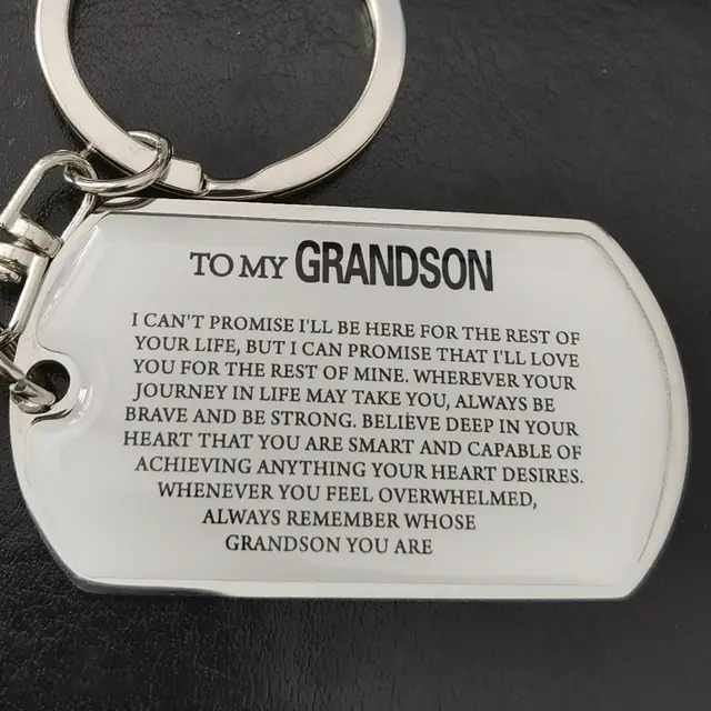 To My Badass Metal Keychains Grandson Pure Letter Silver - Shop at LoveMi