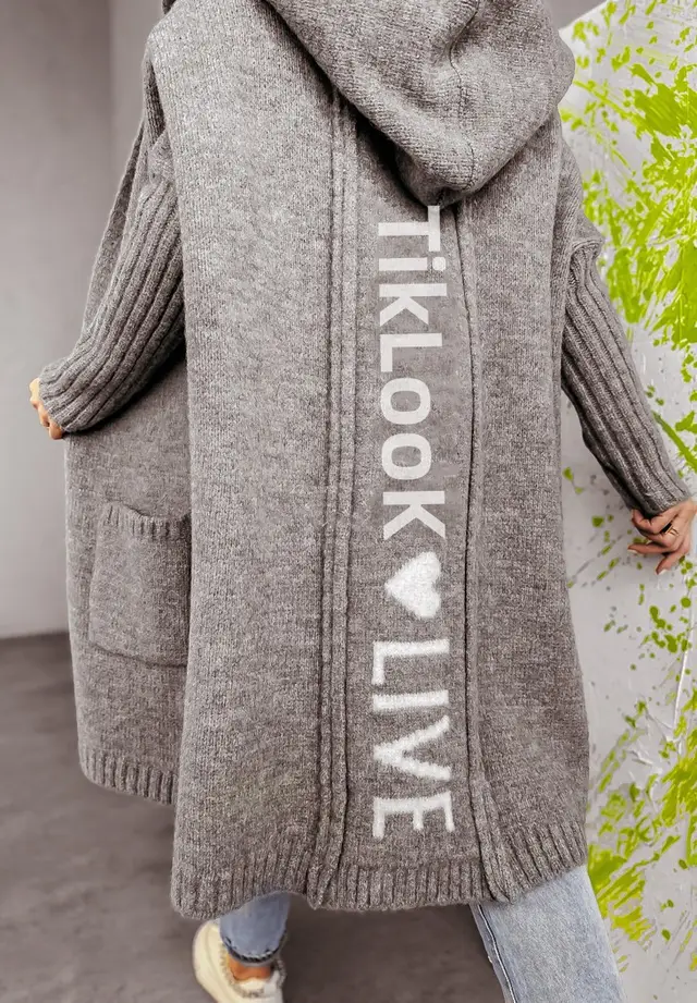 Women's Autumn And Winter Knitted Sweater Cardigan Gray - Shop at LoveMi