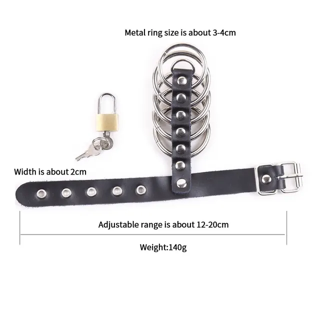 Men's Binding JJ Ring Wearing Bird Cage Genuine Leather Horseshoe Ring 5 Ring Genuine Leather Jj Ring - Shop at LoveMi