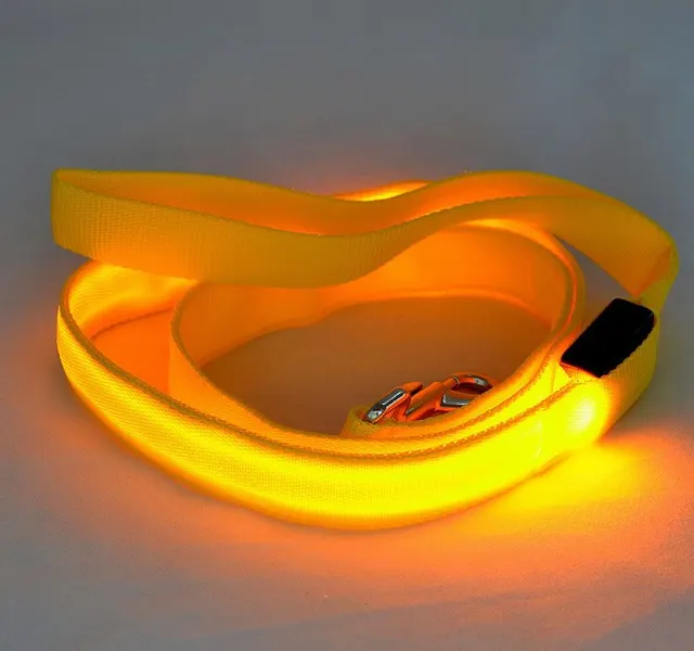 LED Luminous Traction Belt Dog Leash Yellow - Shop at LoveMi