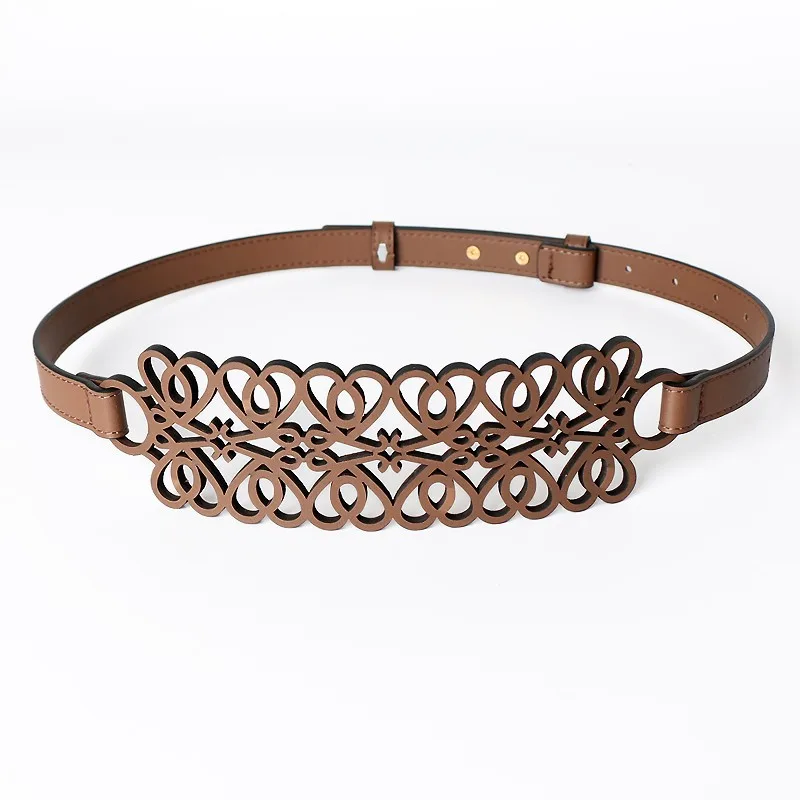 Fashionable And Versatile Decoration Personalized Waist Closure Wide Waist Closure Light Brown - Shop at LoveMi