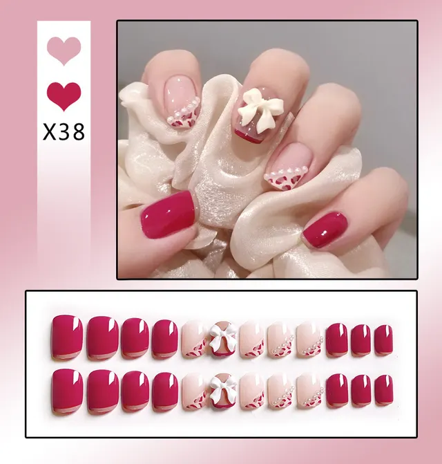 French Worn Removable Nails And Diamonds X38 - Shop at LoveMi