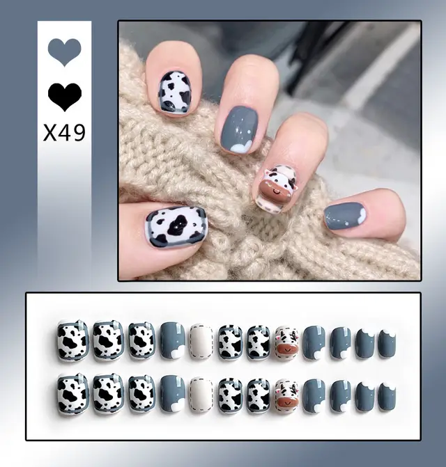 French Worn Removable Nails And Diamonds X49 - Shop at LoveMi