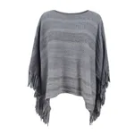 Europe And America Cross Border Off-neck Tassel Shawl For Women - Gray