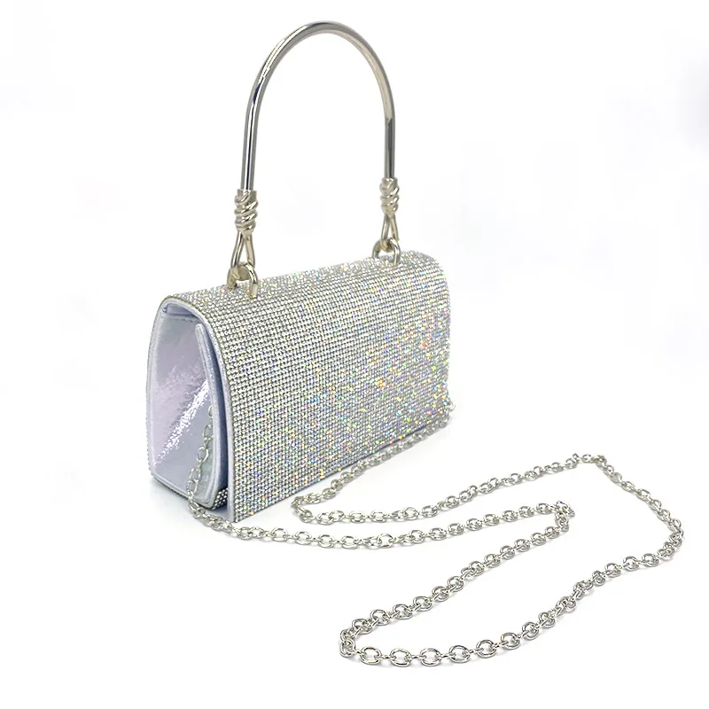 Shining Full Diamond Clutch European And American High Sense Silver - Shop at LoveMi