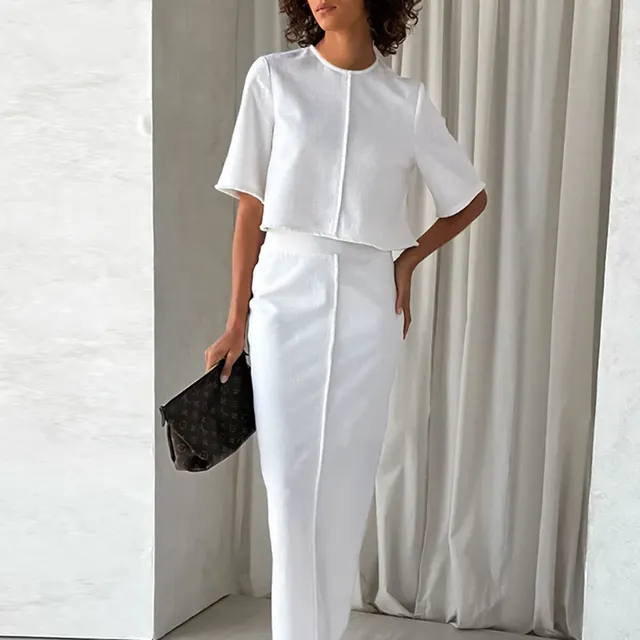 Women's Fashion Temperament Slim Fit Cotton And Linen Suit White - Shop at LoveMi