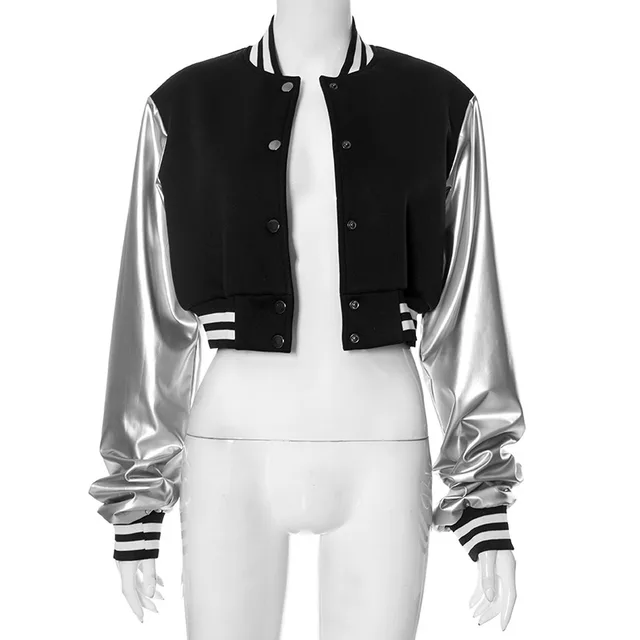 Solid Color Casual Button Long Sleeve PU Leather Baseball Uniform Black - Shop at LoveMi