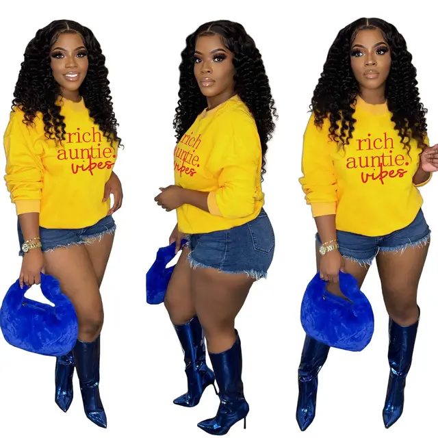 Fleece lined Small High Collar Loose Casual Sweatshirt Long Sleeve Yellow - Shop at LoveMi
