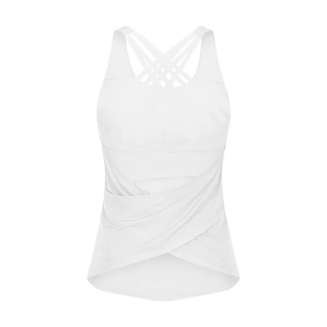 Sports Yoga Vest Women's Push up Running Blouse Loose Workout Clothes White - Shop at LoveMi