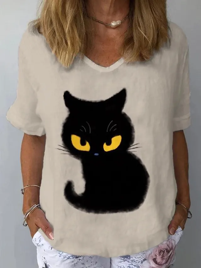 3D Digital Printed Sexy V neck Women's T shirt Rgc231317E - Shop at LoveMi