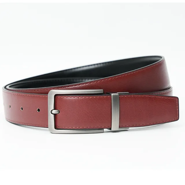 Men's Leather Rotating Pin Buckle Cowhide Belt X Needle 54 - Shop at LoveMi