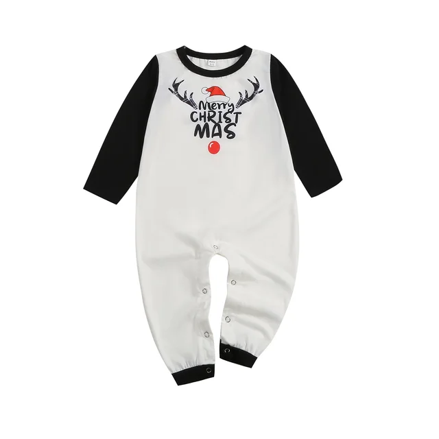 Christmas Elk Printing Parent child Wear Long sleeved Pajamas Set Homewear Baby 3 - Shop at LoveMi