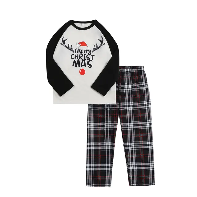 Christmas Elk Printing Parent child Wear Long sleeved Pajamas Set Homewear Kid 8 - Shop at LoveMi