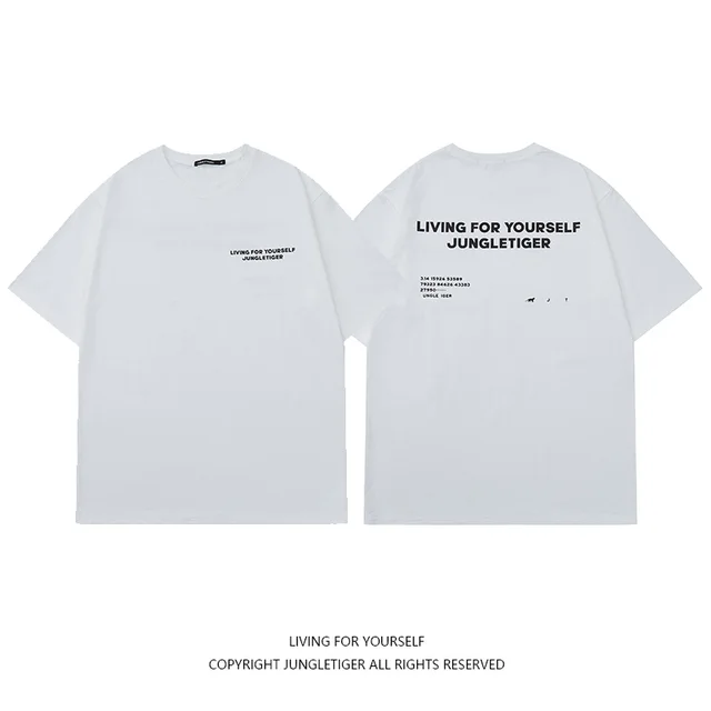 Casual Loose Fitting Round Neck Pure Cotton T shirt White - Shop at LoveMi