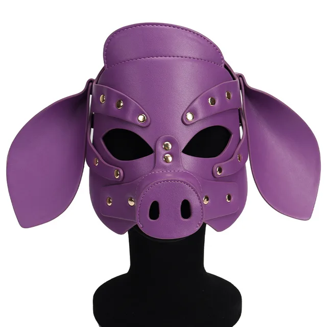 Pig Head Mask Party Role Play Mask Sexy Toy Supplies Purple - Shop at LoveMi
