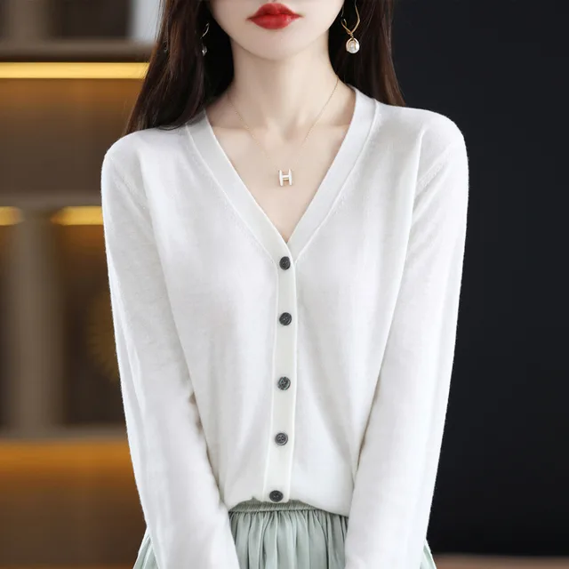 Women's Fashion Casual Loose Sweater White - Shop at LoveMi