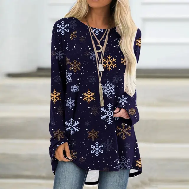 Women's Fashion Casual 3d Printing Round Neck Long Sleeve Top Rq238115 - Shop at LoveMi