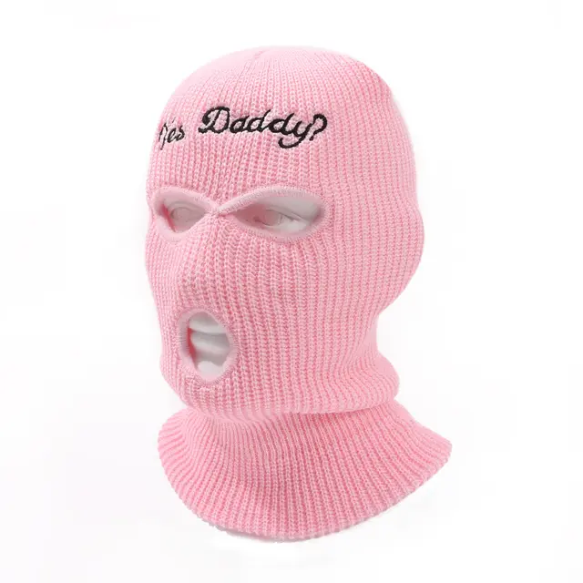 Warm Ear Protection Fashion Embroidery Woolen Knitted Hat Pink - Shop at LoveMi