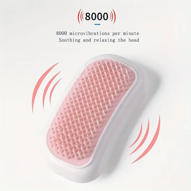 Portable Beauty Tool Scalp Comb, Electric Massage Comb, Body Relaxing High Frequency Vibration Head Massager White - Shop at LoveMi