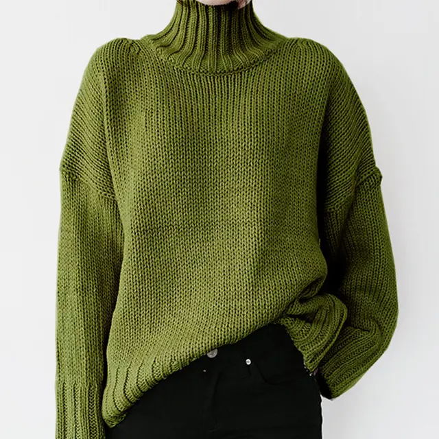 Short Solid Color Knitted Sweater Green - Shop at LoveMi