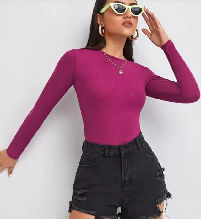 Autumn And Winter Women's Base Shirt Purple - Shop at LoveMi