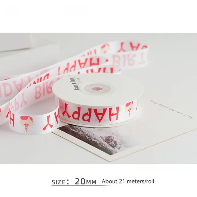 Color Heat Transfer Craft Ribbon Balloon Color Cake Packaging Gift Ribbon Letter Cake White - Shop at LoveMi