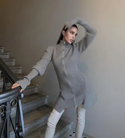 Women's Fashionable All match Casual Thickening Zipper Sweater Gray - Shop at LoveMi