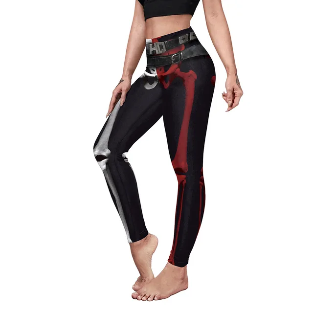 Women's Fashion Casual Pumpkin Spider Web Printed Slim Elastic Yoga Pants B230 1011 - Shop at LoveMi