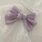 Mermaid French Pearlescent Satin Bow Barrettes - Taro Purple
