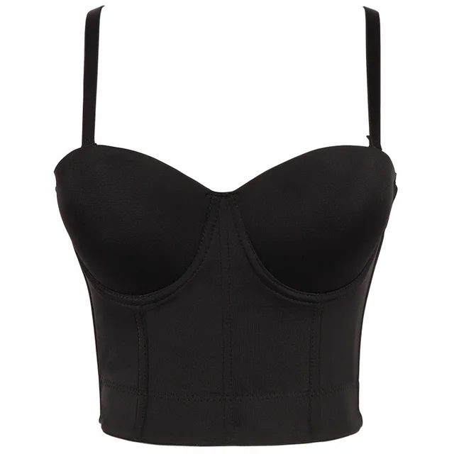 New Backless Tube Top Solid Color Bra Small Sling Removable Shoulder Strap Shaping Chest Wrap Black - Shop at LoveMi