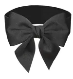 Women's Dress Bow Stretch Wide Belt - Deep Black Color - View 1