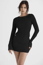 Solid Color Knitted Top Women's Long-sleeved Bottoming Sweater - Black