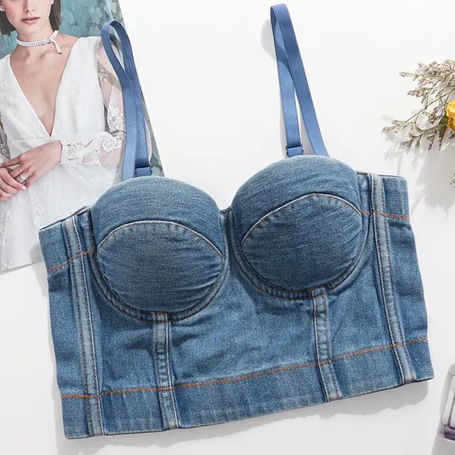Women's Fashionable All matching Denim Camisole Top Denim Blue - Shop at LoveMi