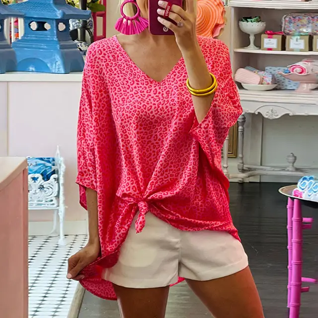 Women's Loose Short sleeved T shirt Rose - Shop at LoveMi