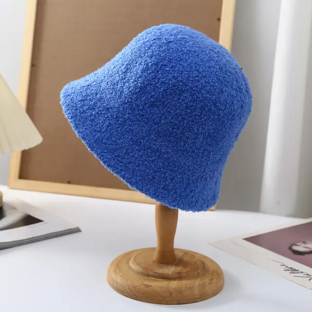 Japanese Style Fisherman Hat Autumn And Winter Women Sapphire Blue - Shop at LoveMi