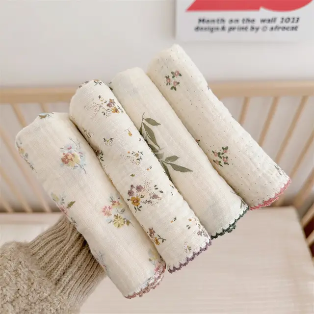 Class A Pure Cotton Gauze Baby Face Towel Rhododendron Combination - Shop at LoveMi