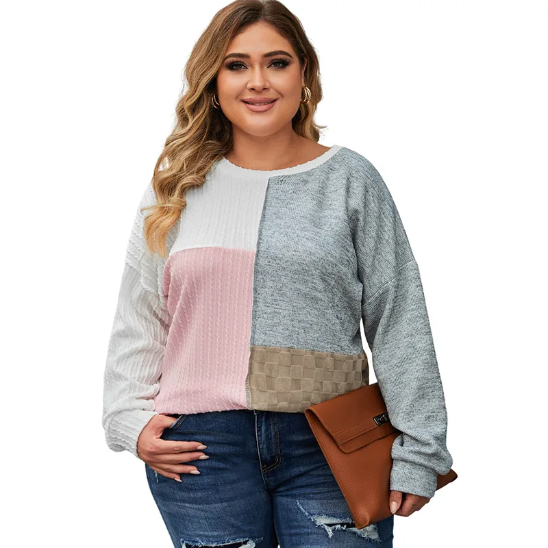 Clothes Autumn Leopard Print Contrast Color Printed Casual Style Simple Pullover - Color