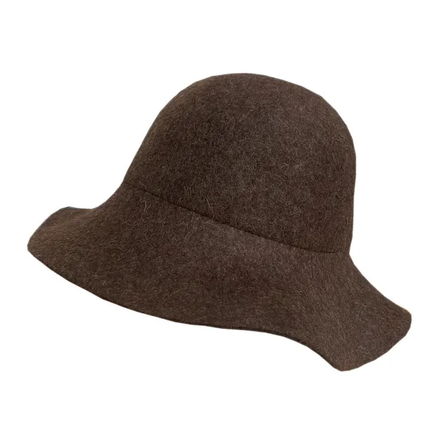 Autumn And Winter Wave Cold Water Jug British Retro Easy Matching Hat Dark Brown Mixed - Shop at LoveMi