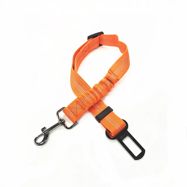 Pet Car Reflective Elastic Seat Belt Dog Car Buffer Dog Leash Orange - Shop at LoveMi