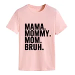 Letter Fashion Round Neck Women's Short Sleeve T-shirt Cross-border Foreign Trade - Pink Black Font