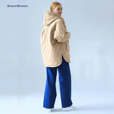 Women's Cotton padded Clothes European And American Fashion Woman Cotton Dress Coat Coffee - Shop at LoveMi