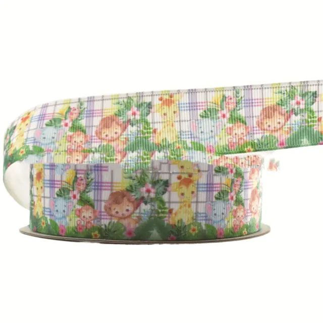 Small Animal Cartoon Printing Ribbon Hair Accessories Orange 16Mm - Shop at LoveMi